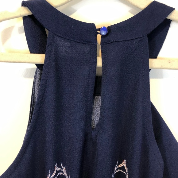 3/$25 Monteau Girl Navy Floral Maxi Dress, Size 7 - Picture 5 of 7